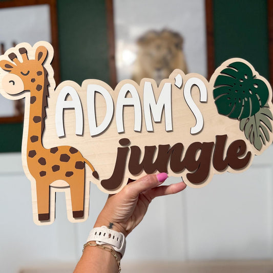 Custom Theme Nursery Name Sign, Under The Sea Kids Room Decor, Jungle Boy Name Sign, Safari Toddler Boy Room, Ocean Animal Art