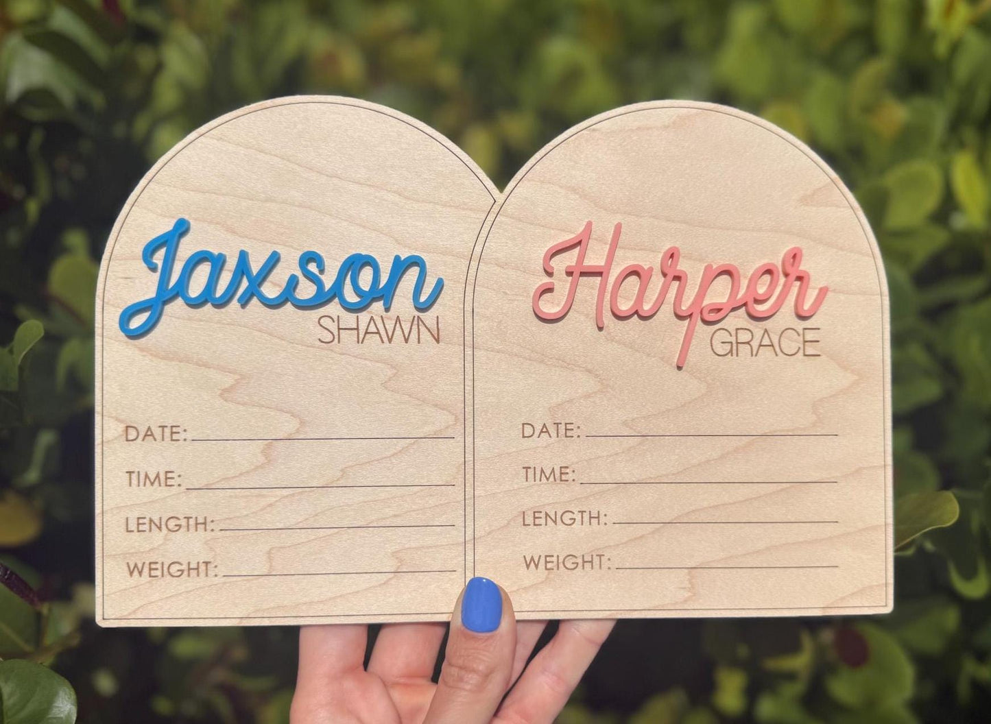 Twin Birth Announcement Sign, Twin Name Sign for Hospital, Twin Birth Stats Sign, Hospital Name sign for Twins, Baby Newborn Sign for Twins