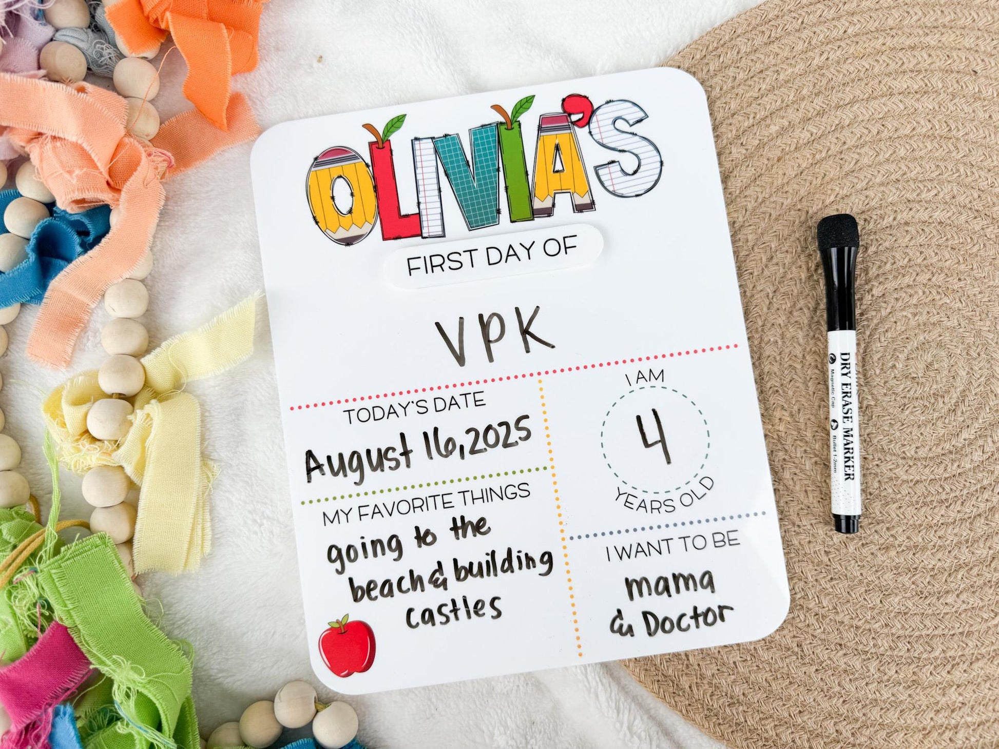 My First Day of School Sign, Back to School Board, First and Last Day of School Board, Reusable Sign for School Pictures