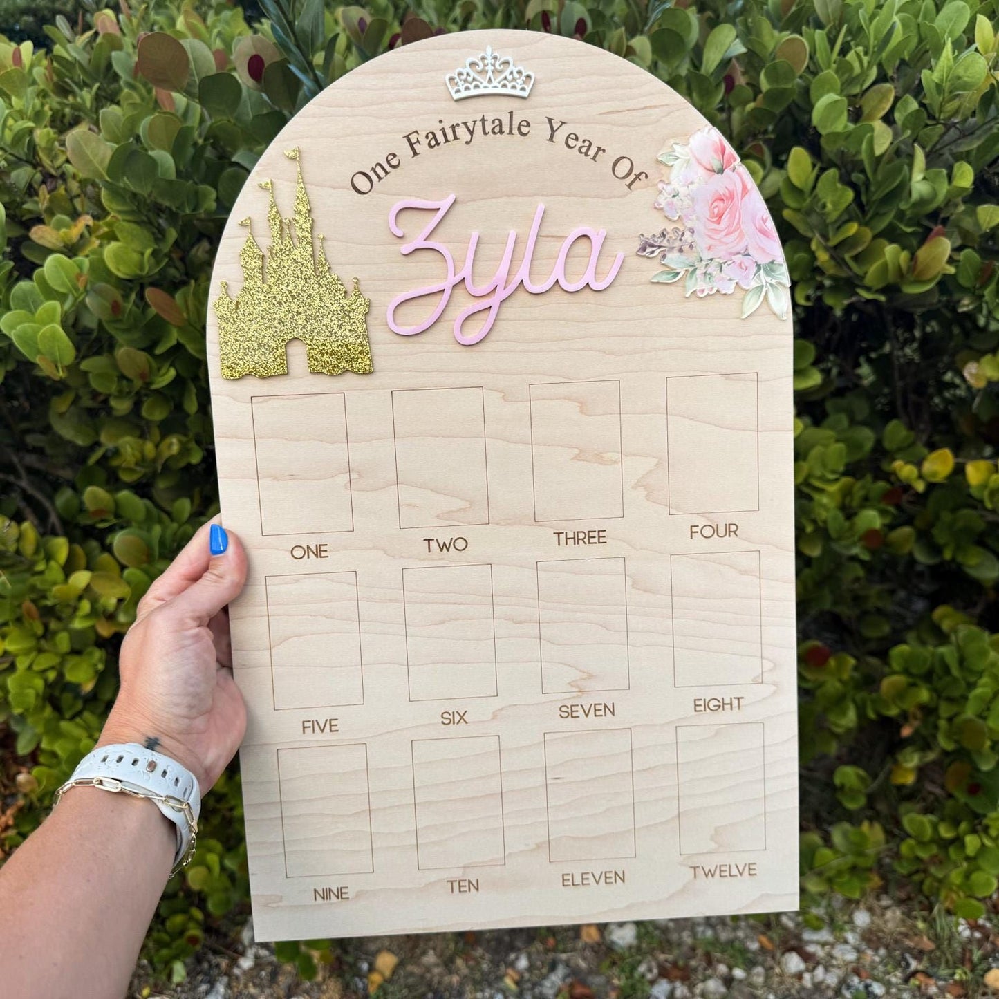 One Year of Photo Board, Princess First Year Board, Fairytale First Birthday, Baby Girl Monthly Milestone Photo Display, Once Upon A Time