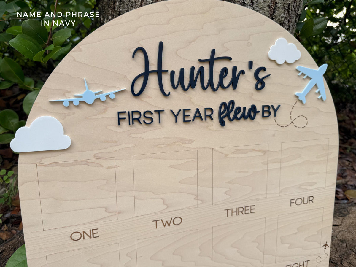 Time Flies First Birthday, Airplane First Year Photo Board, Airplane Birthday Sign, First Year Flew By One Year Photo Board, Airplane Party