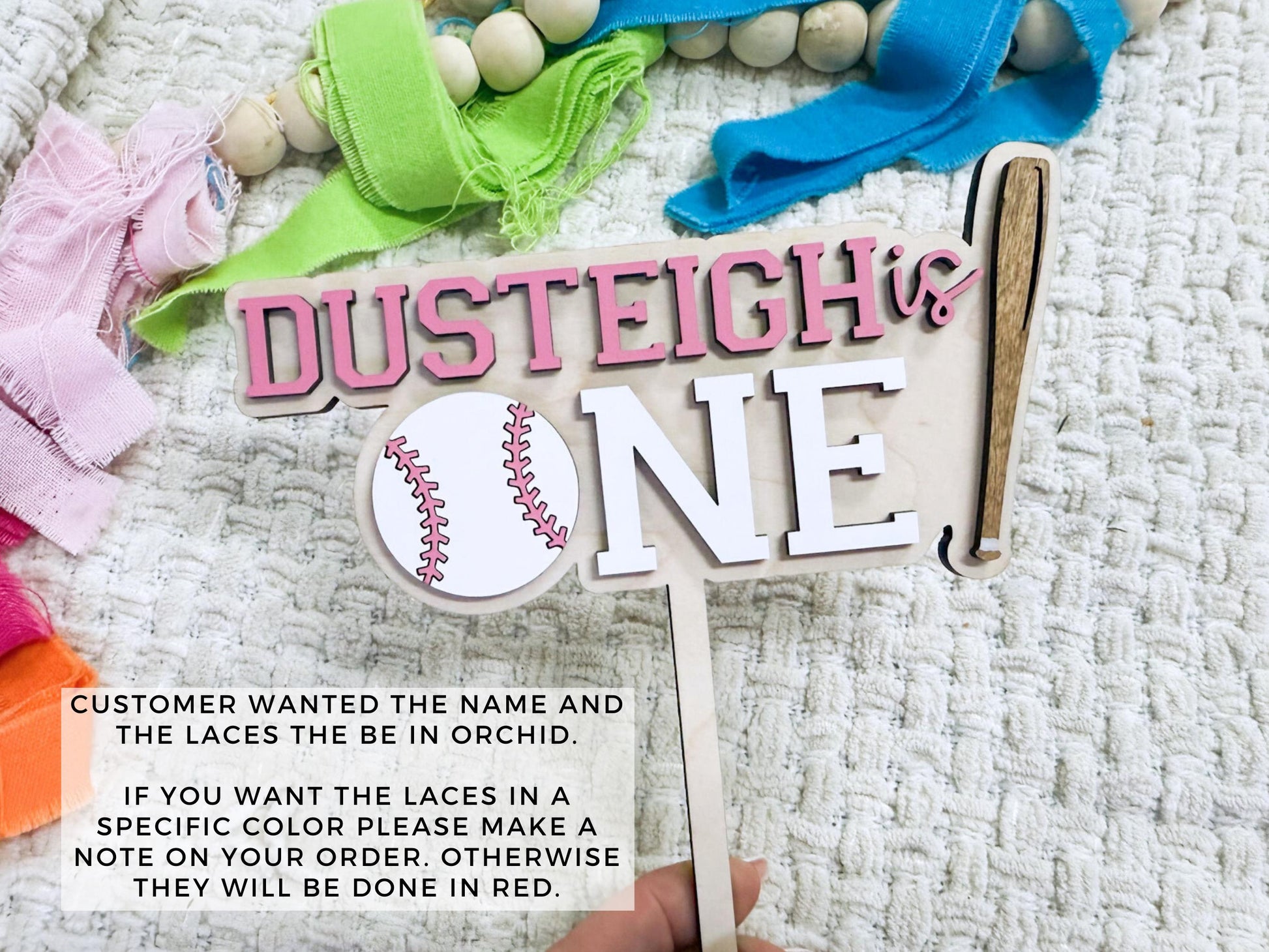 First Birthday Baseball Cake topper, Rookie of the Year Birthday, Baseball Smash Cake, Custom Name First Birthday Cake Topper