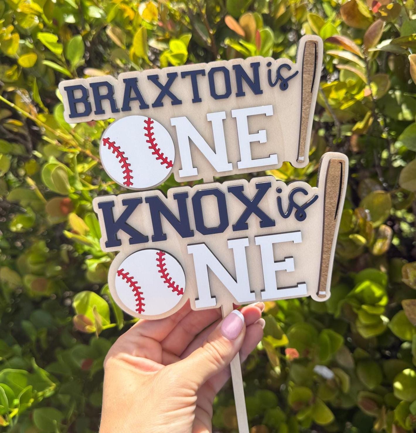First Birthday Baseball Cake topper, Rookie of the Year Birthday, Baseball Smash Cake, Custom Name First Birthday Cake Topper