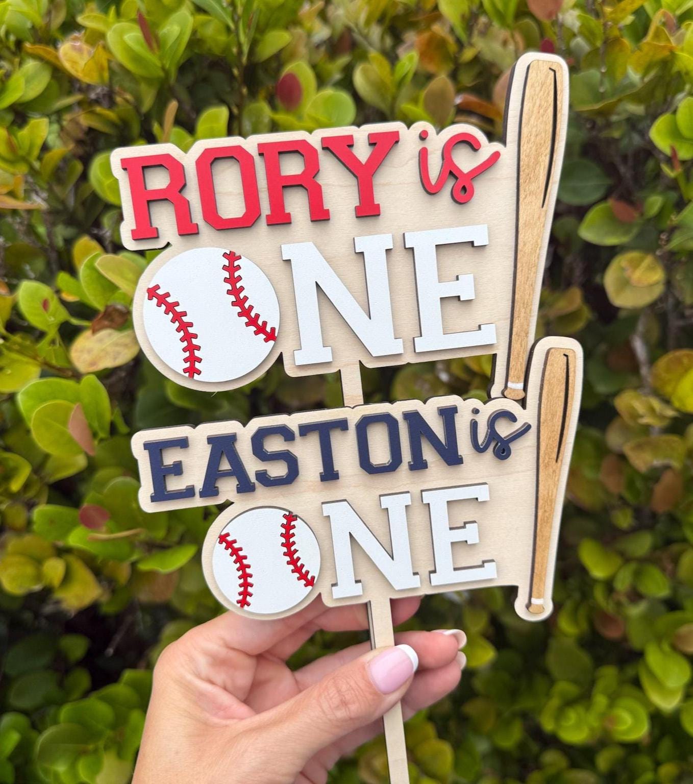 First Birthday Baseball Cake topper, Rookie of the Year Birthday, Baseball Smash Cake, Custom Name First Birthday Cake Topper