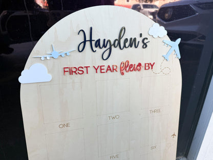 Time Flies First Birthday, Airplane First Year Photo Board, Airplane Birthday Sign, First Year Flew By One Year Photo Board, Airplane Party
