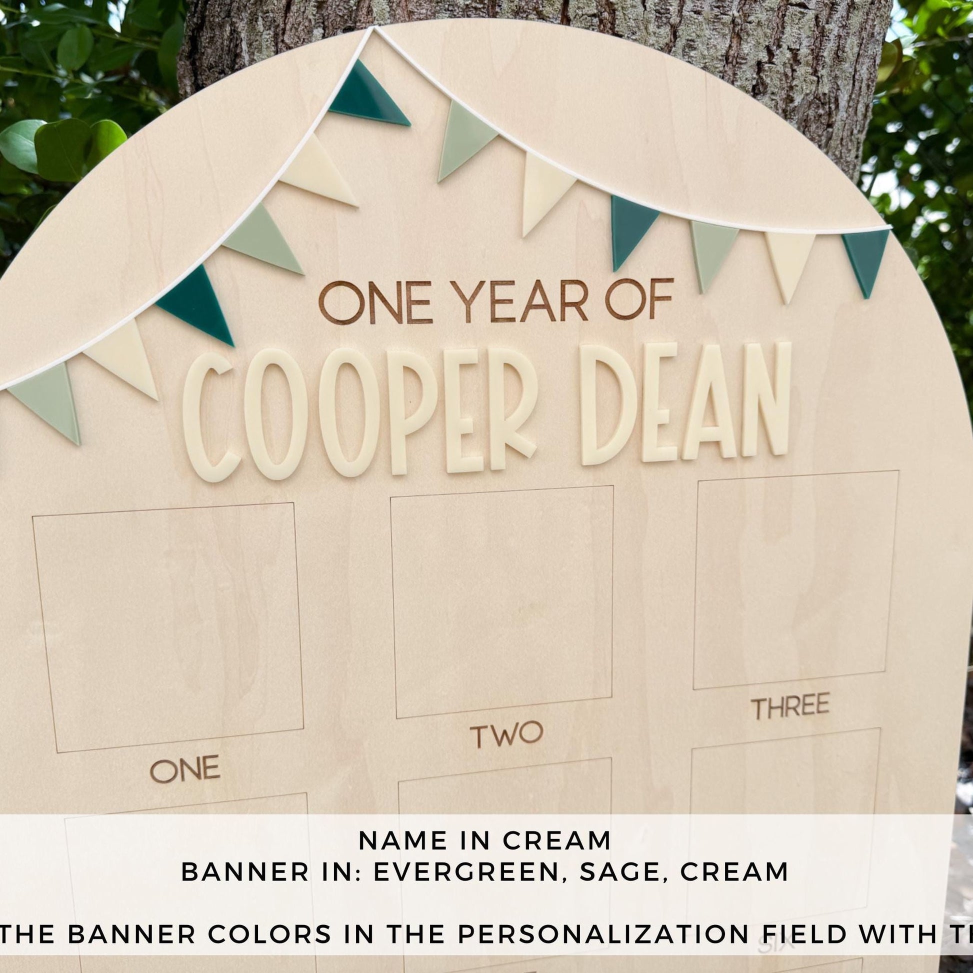 First year Photo Board, One Year of First Birthday Sign, First Birthday Bunting Banner, First Birthday Decor, Monthly Baby Photo Display