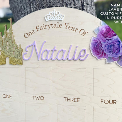 One Year of Photo Board, Princess First Year Board, Fairytale First Birthday, Baby Girl Monthly Milestone Photo Display, Once Upon A Time
