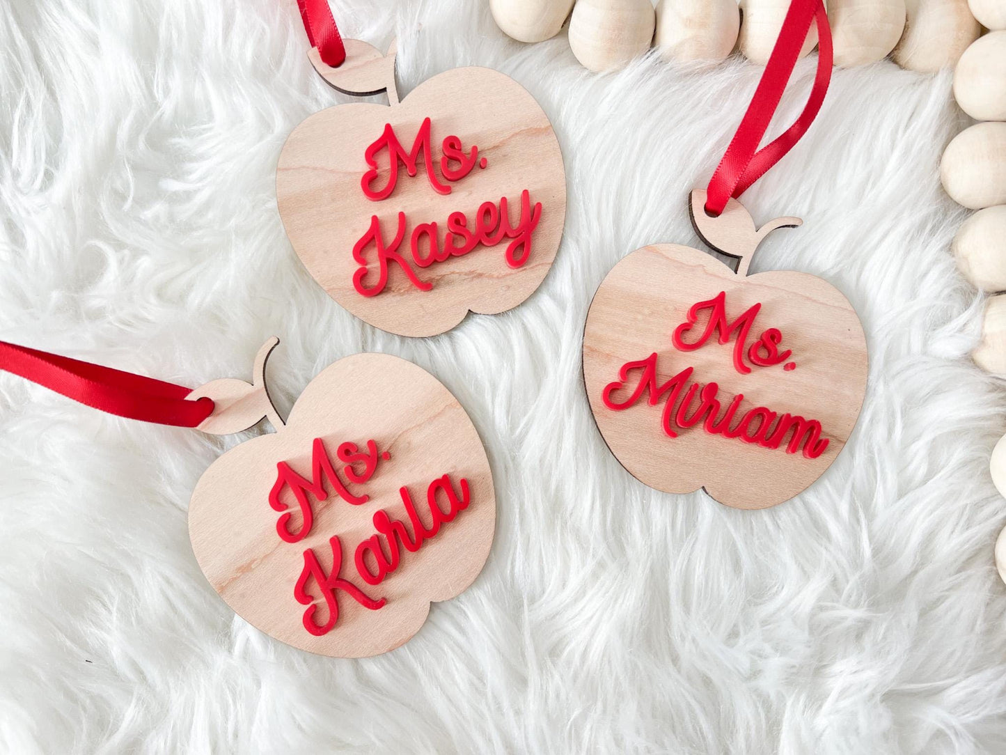 Teacher Gift Tag, Personalized Teacher Christmas Ornament, Teacher Apple Ornament, Appreciation Gift, Thank You for Helping Me Grow 2025