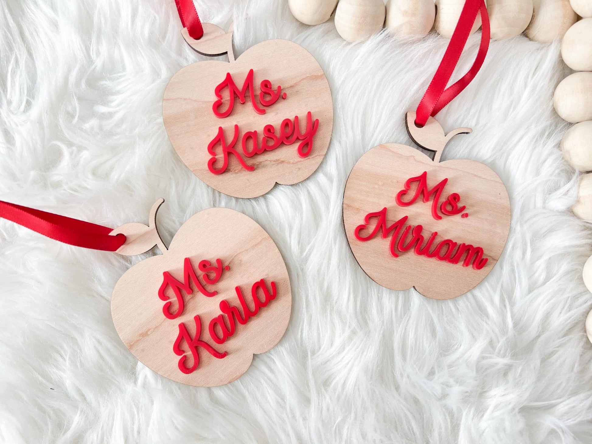 Teacher Gift Tag, Personalized Teacher Christmas Ornament, Teacher Apple Ornament, Appreciation Gift, Thank You for Helping Me Grow 2025