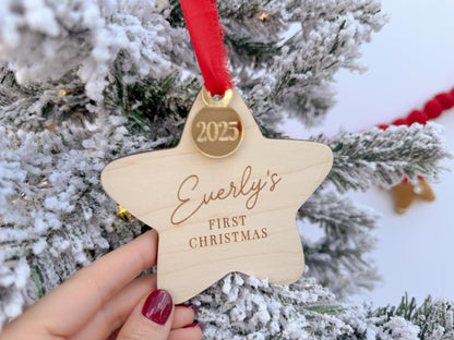 Baby's First Christmas Ornament 2025, My First Christmas Keepsake Ornament, Newborn Keepsake Gift, Baby 1st Christmas Decoration,
