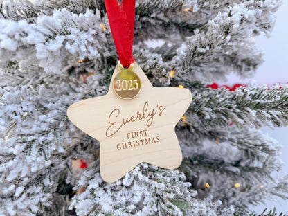 Baby's First Christmas Ornament 2025, My First Christmas Keepsake Ornament, Newborn Keepsake Gift, Baby 1st Christmas Decoration,