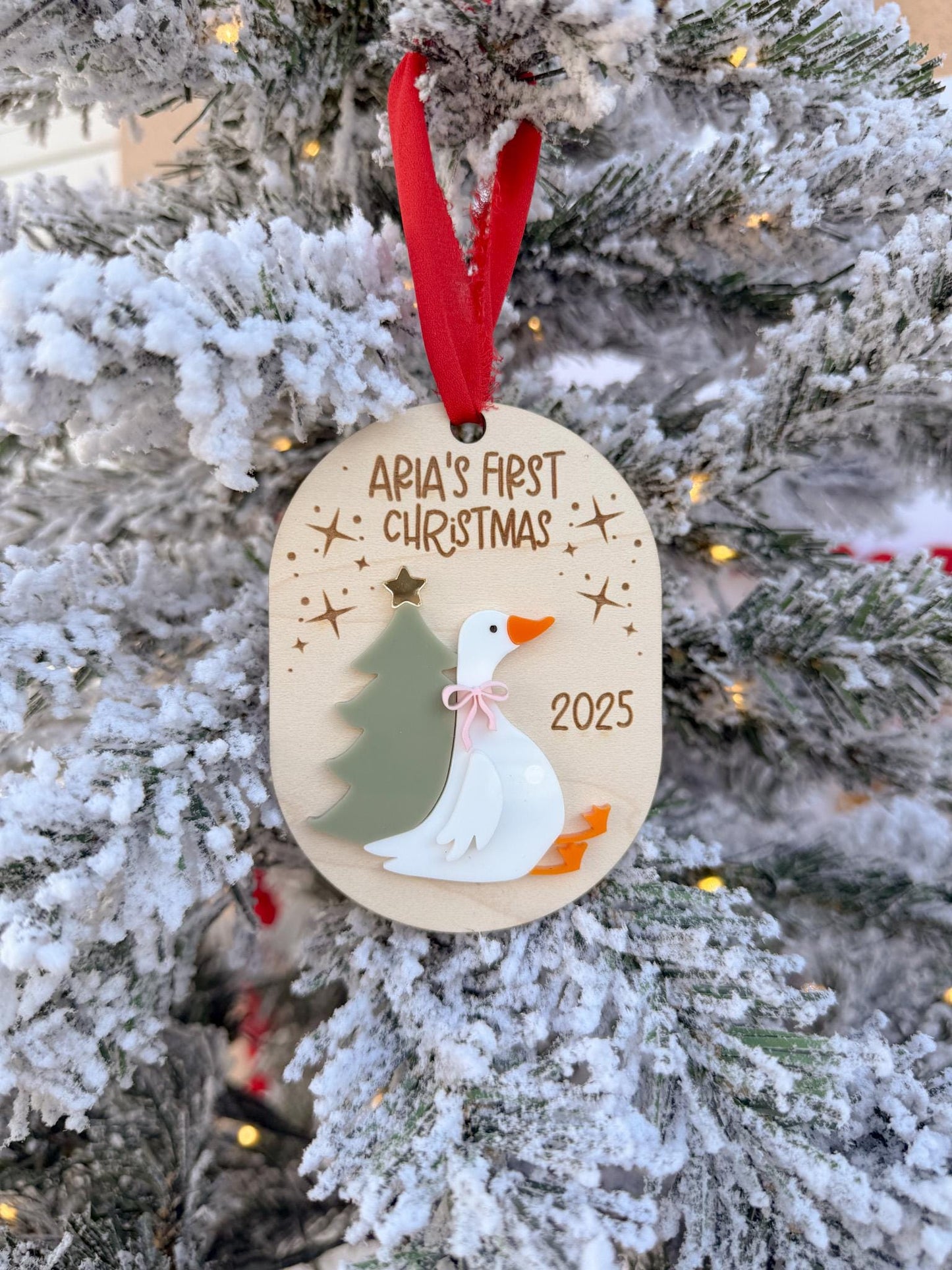 First Christmas Ornament 2025, My First Christmas Keepsake Goose Ornament, Newborn Keepsake Gift, Baby 1st Christmas Silly Goose Decoration