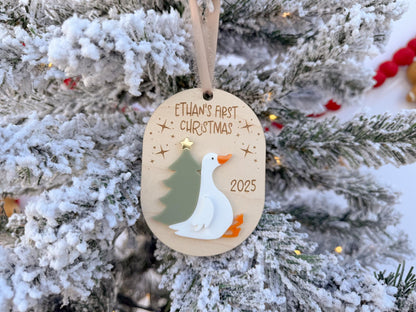 First Christmas Ornament 2025, My First Christmas Keepsake Goose Ornament, Newborn Keepsake Gift, Baby 1st Christmas Silly Goose Decoration