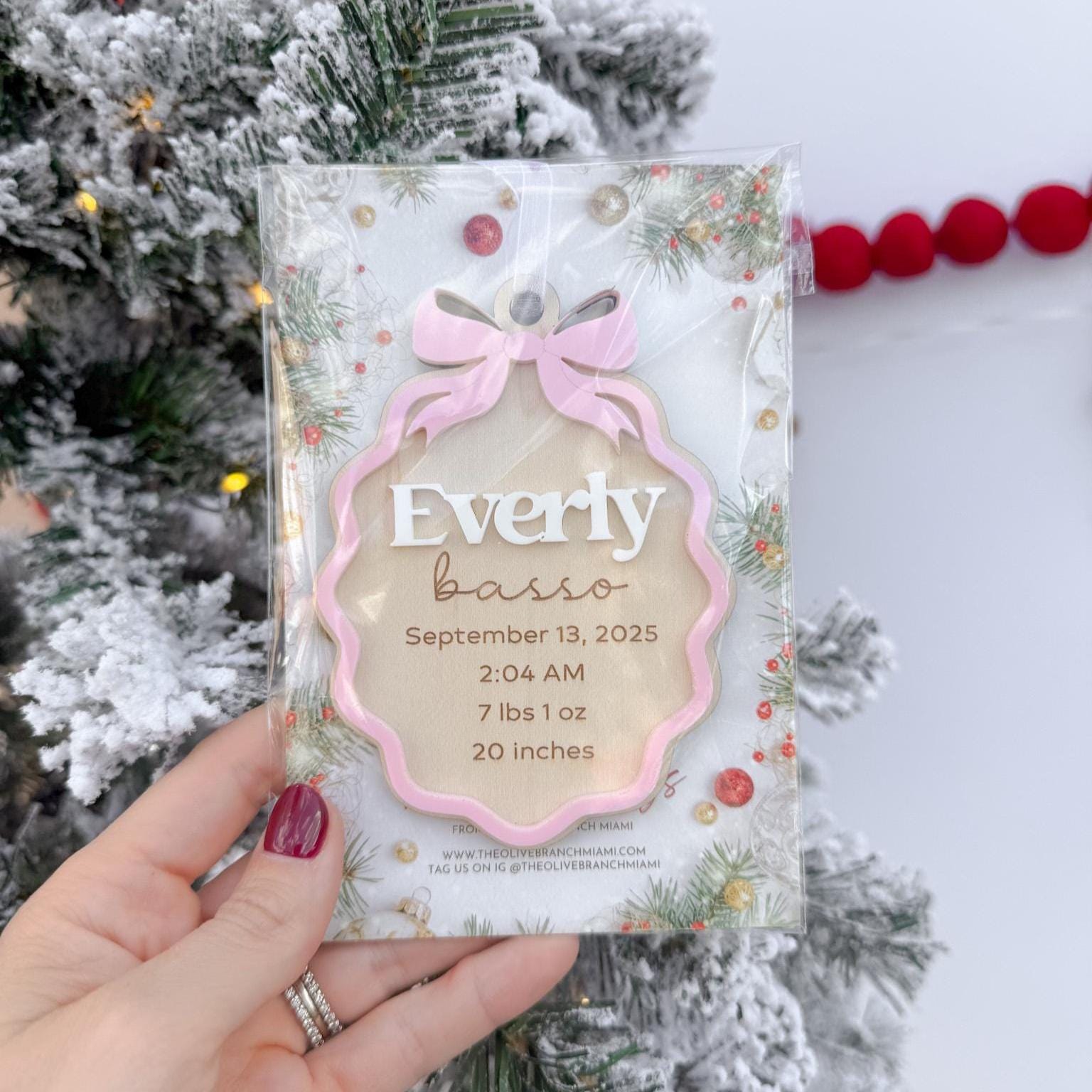 Baby's First Christmas Ornament 2025, My First Christmas Keepsake Stats Ornament, Newborn Keepsake Gift, Baby 1st Christmas Decoration