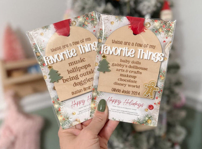 Favorite Things Christmas Ornament for Kids, 2025 Keepsake Ornament, My second Christmas Ornament, Custom Name & Favorites Wood Ornament