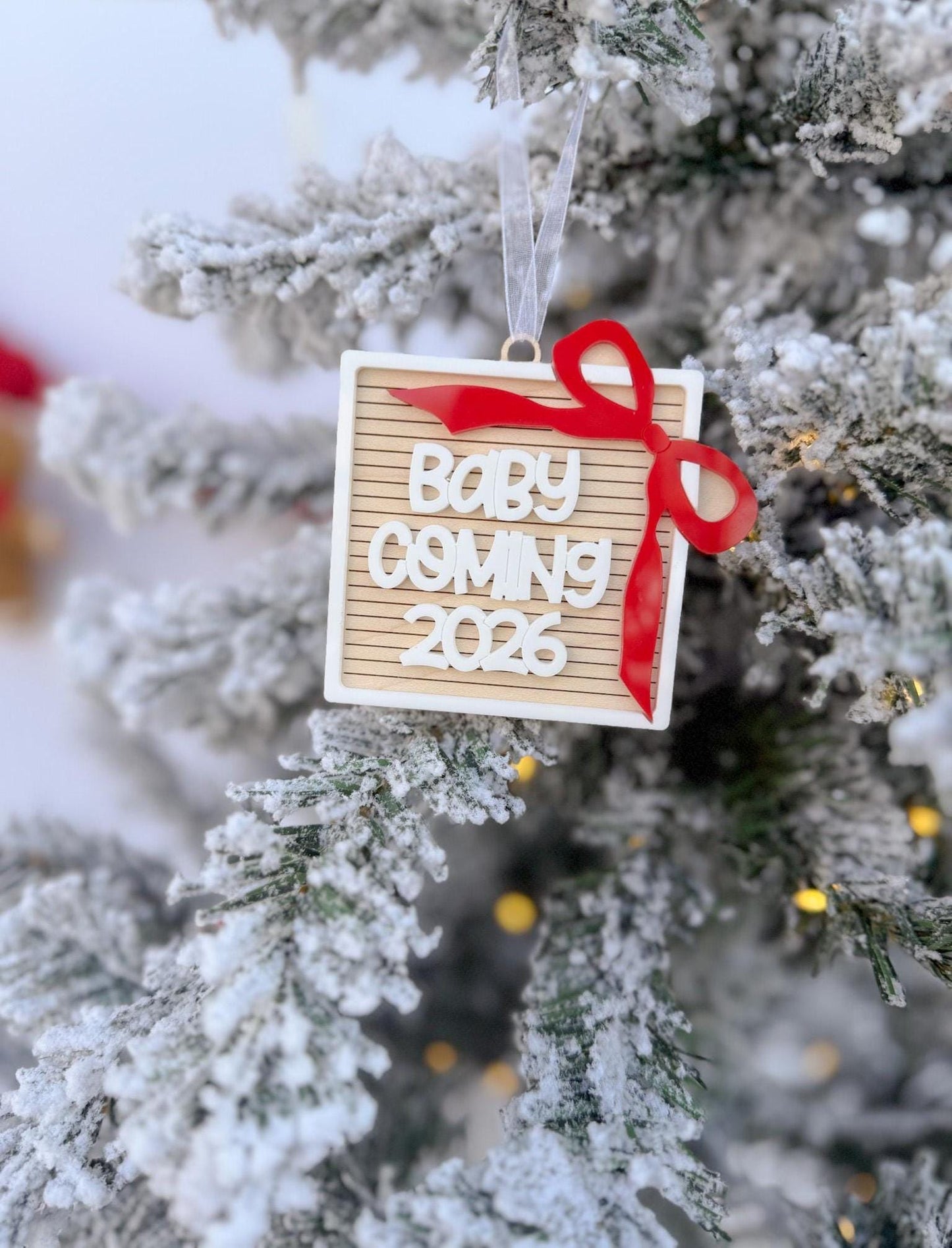 Baby Coming 2026 Ornament, Pregnancy Announcement Christmas Ornament, Baby Coming Soon Holiday Ornament, Holiday Reveal Idea