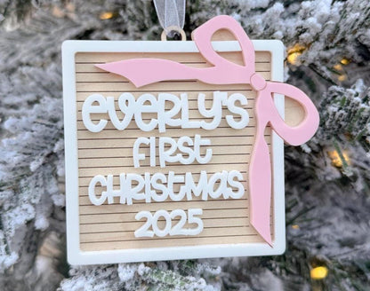 Baby's First Christmas Ornament, Engraved My First Christmas 2025, Newborn Christmas Gift, New Baby Holiday Tag Ornament, Baby Keepsake