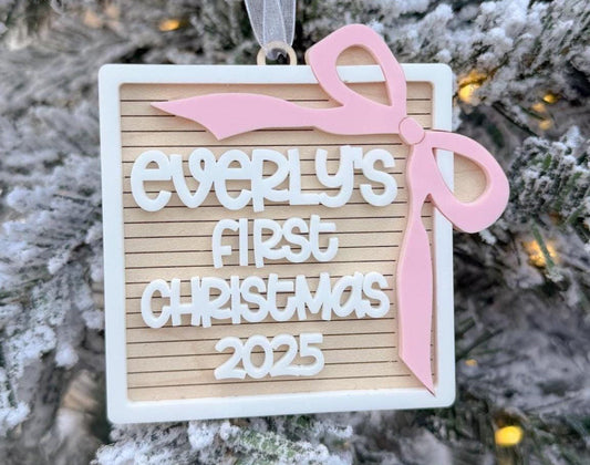 Baby's First Christmas Ornament, Engraved My First Christmas 2025, Newborn Christmas Gift, New Baby Holiday Tag Ornament, Baby Keepsake