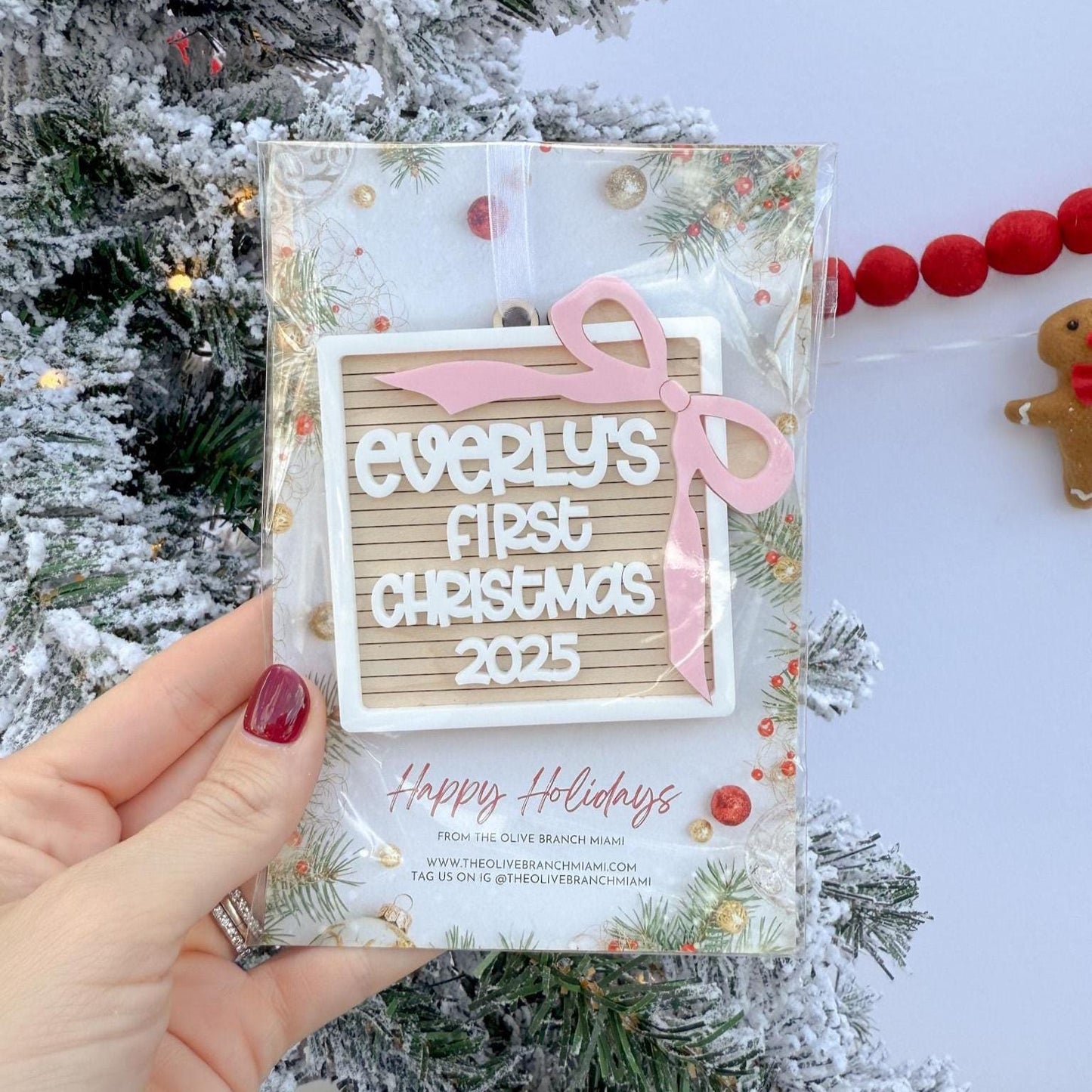 Baby's First Christmas Ornament, Engraved My First Christmas 2025, Newborn Christmas Gift, New Baby Holiday Tag Ornament, Baby Keepsake