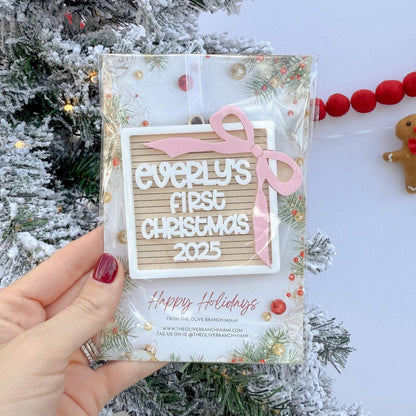 Baby's First Christmas Ornament, Engraved My First Christmas 2025, Newborn Christmas Gift, New Baby Holiday Tag Ornament, Baby Keepsake