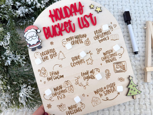 Holiday Bucket List Board, Christmas Bucket List Sign, Holiday Family Activities Checklist, December Bucket List Planner, Family Tradition