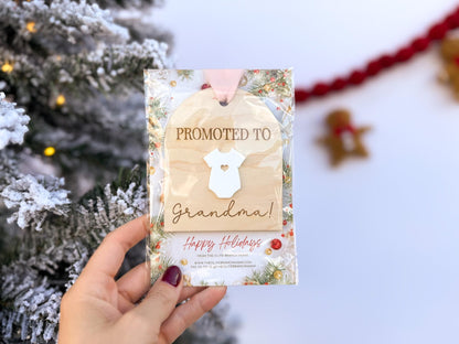 Promoted to Grandma, Promoted to Grandpa, We're Pregnant Announcement Ornament, Christmas Pregnancy Reveal Ornament, Baby Coming 2026