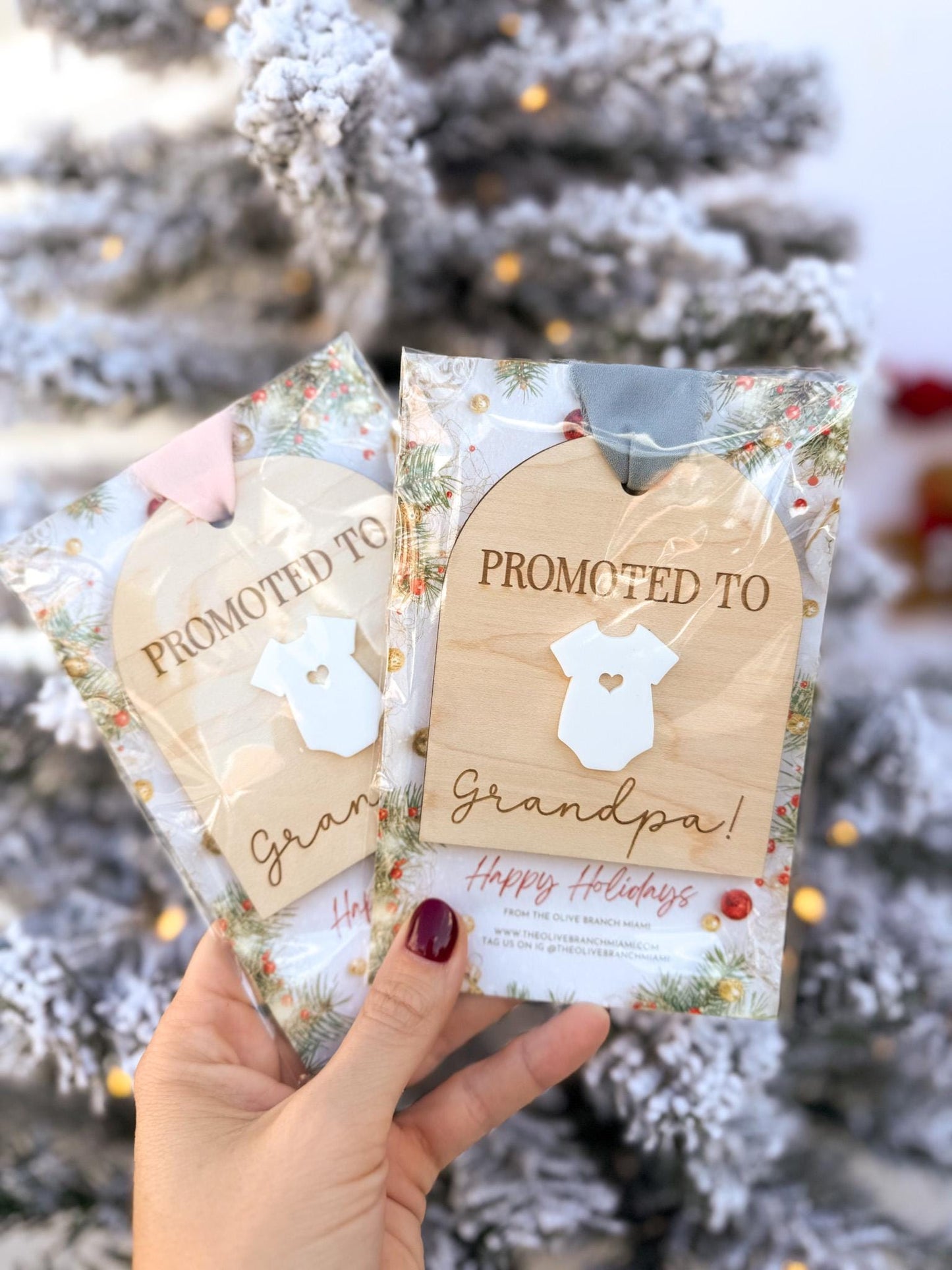 Promoted to Grandma, Promoted to Grandpa, We're Pregnant Announcement Ornament, Christmas Pregnancy Reveal Ornament, Baby Coming 2026