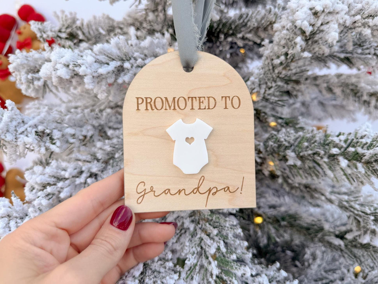 Promoted to Grandma, Promoted to Grandpa, We're Pregnant Announcement Ornament, Christmas Pregnancy Reveal Ornament, Baby Coming 2026