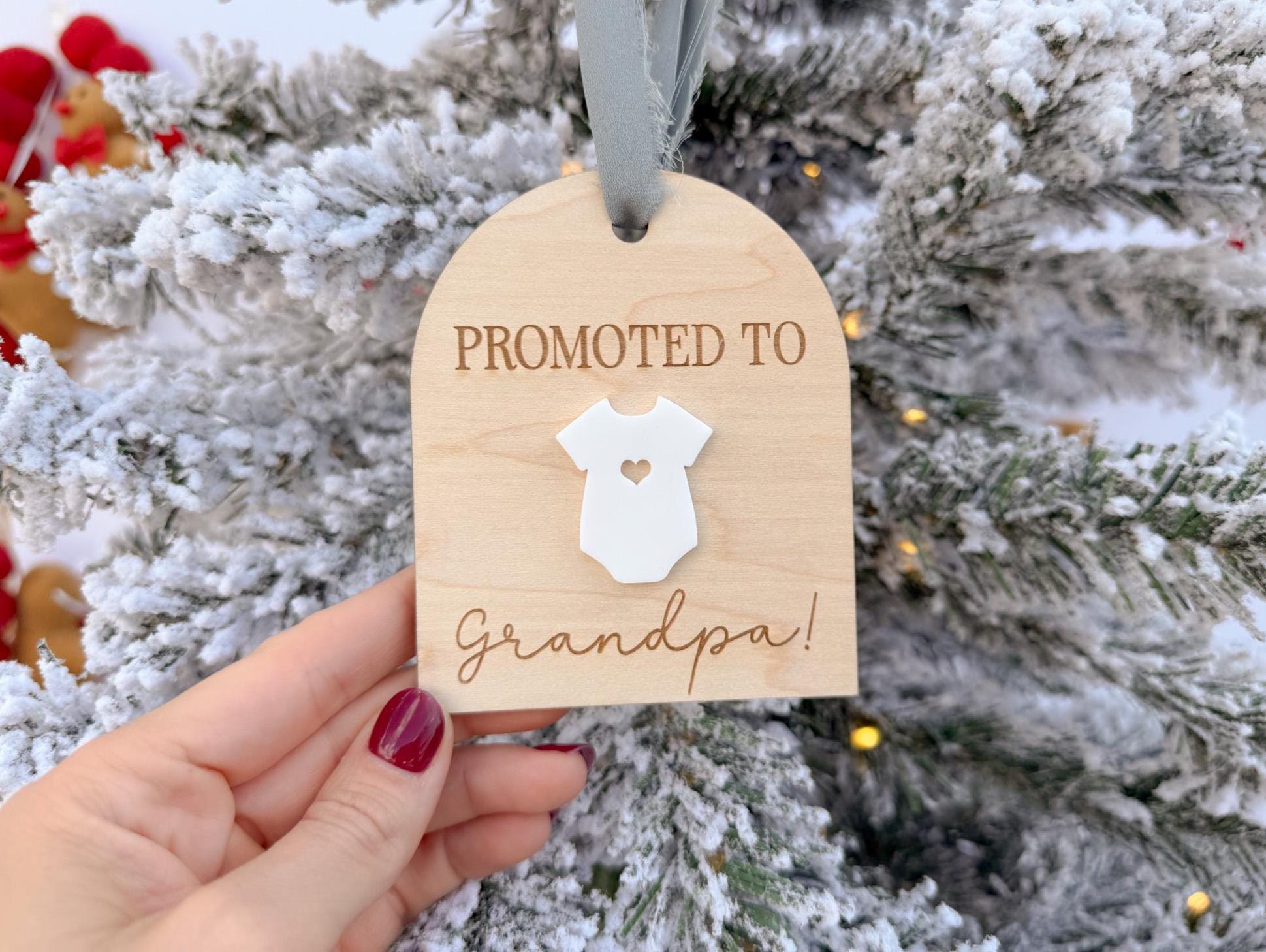 Promoted to Grandma, Promoted to Grandpa, We're Pregnant Announcement Ornament, Christmas Pregnancy Reveal Ornament, Baby Coming 2026