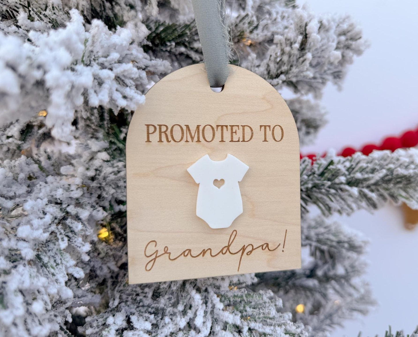 Promoted to Grandma, Promoted to Grandpa, We're Pregnant Announcement Ornament, Christmas Pregnancy Reveal Ornament, Baby Coming 2026
