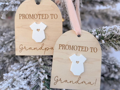 Promoted to Grandma, Promoted to Grandpa, We're Pregnant Announcement Ornament, Christmas Pregnancy Reveal Ornament, Baby Coming 2026