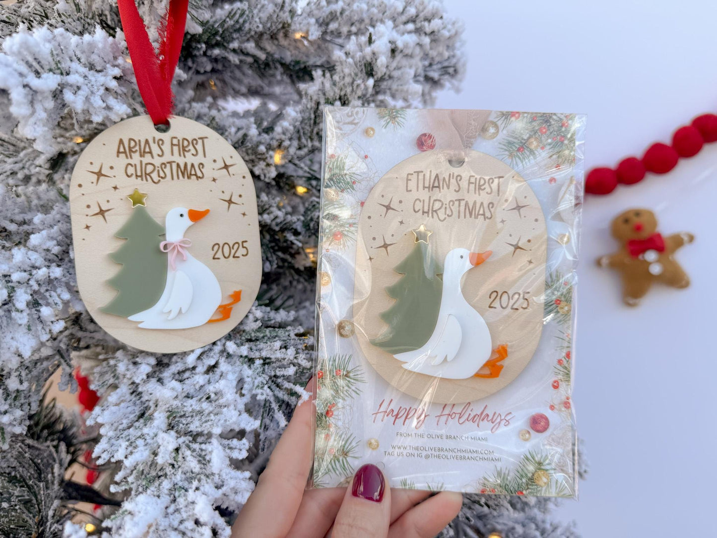 First Christmas Ornament 2025, My First Christmas Keepsake Goose Ornament, Newborn Keepsake Gift, Baby 1st Christmas Silly Goose Decoration