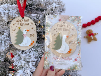 First Christmas Ornament 2025, My First Christmas Keepsake Goose Ornament, Newborn Keepsake Gift, Baby 1st Christmas Silly Goose Decoration