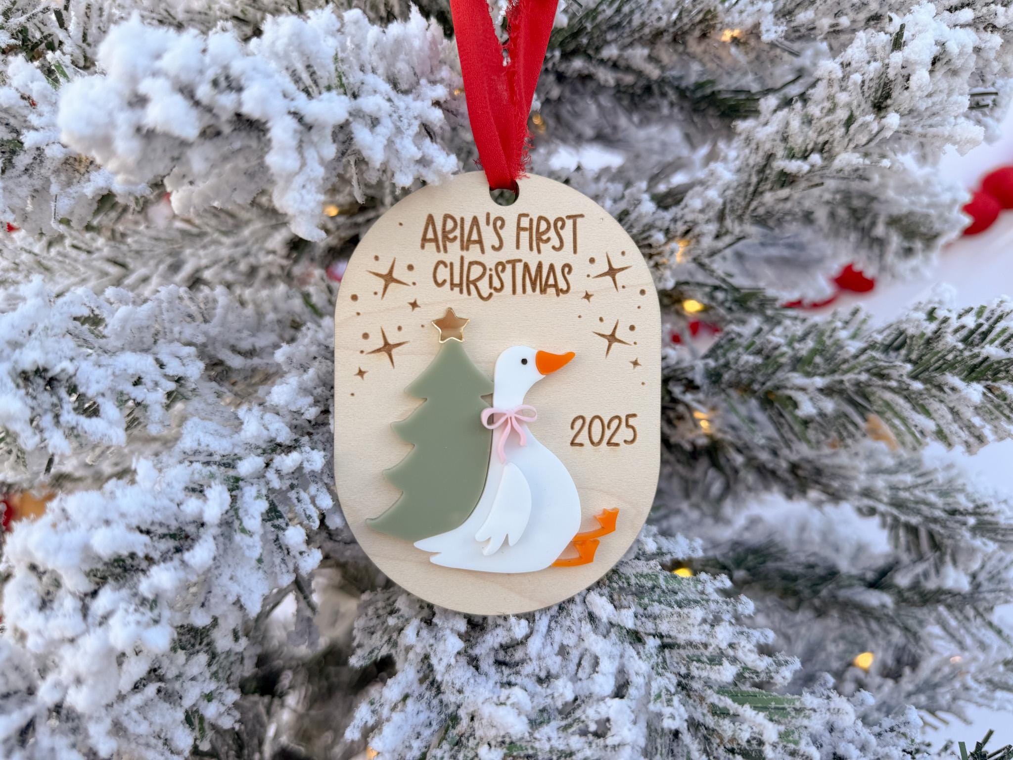 First Christmas Ornament 2025, My First Christmas Keepsake Goose Ornament, Newborn Keepsake Gift, Baby 1st Christmas Silly Goose Decoration