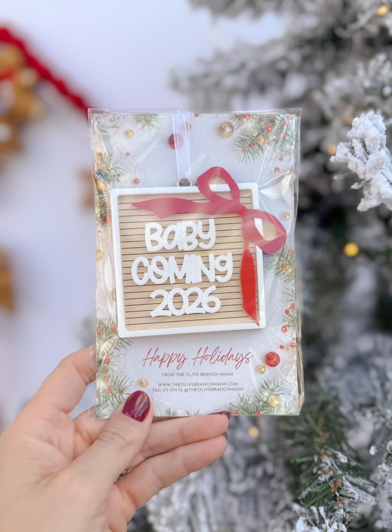 Baby Coming 2026 Ornament, Pregnancy Announcement Christmas Ornament, Baby Coming Soon Holiday Ornament, Holiday Reveal Idea