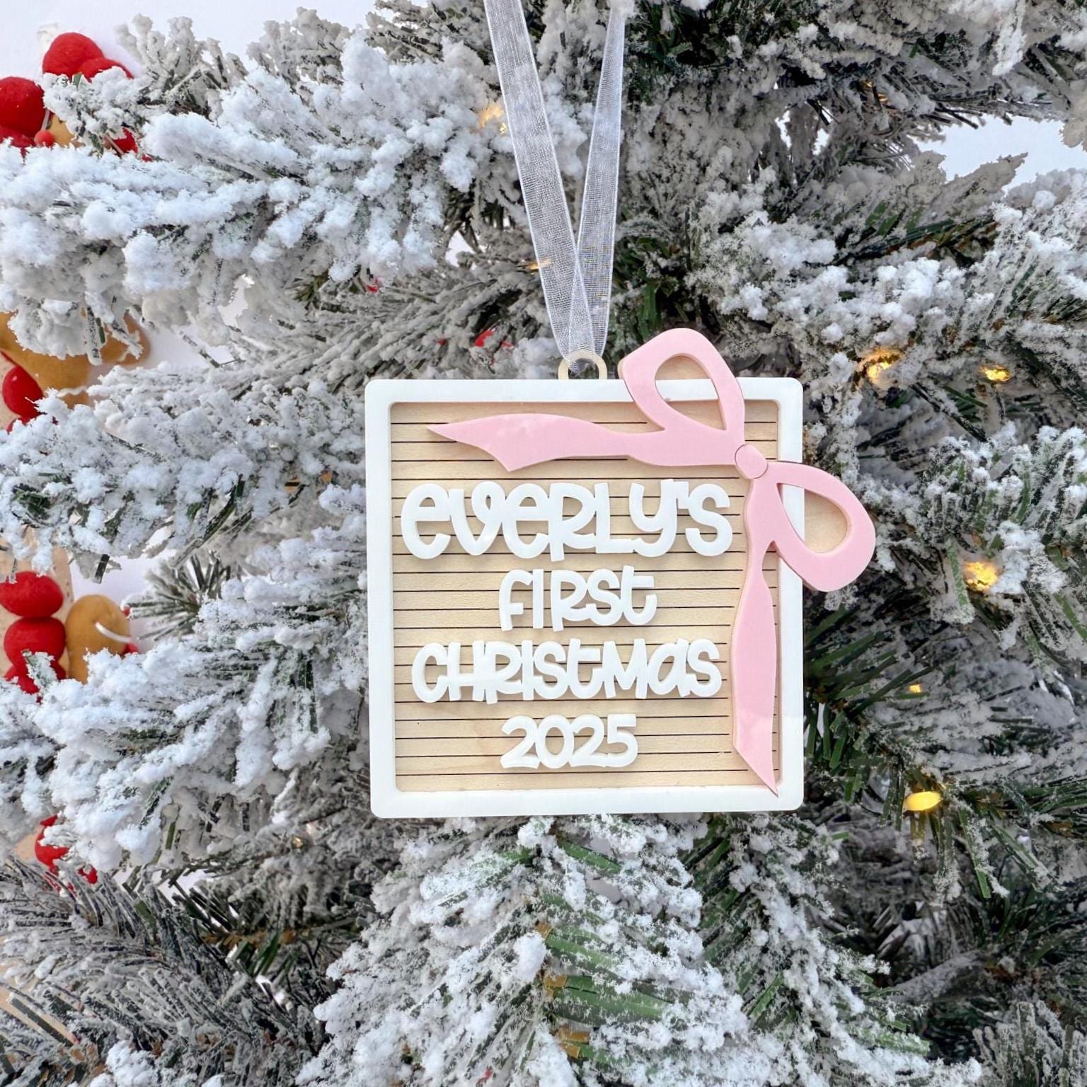 Baby's First Christmas Ornament, Engraved My First Christmas 2025, Newborn Christmas Gift, New Baby Holiday Tag Ornament, Baby Keepsake