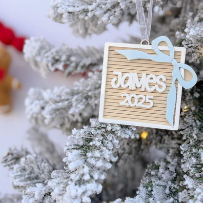 Baby Name Ornament 2025, New Baby Keepsake, First Christmas Ornament for Baby, Newborn Announcement, Baby Shower Christmas Gift