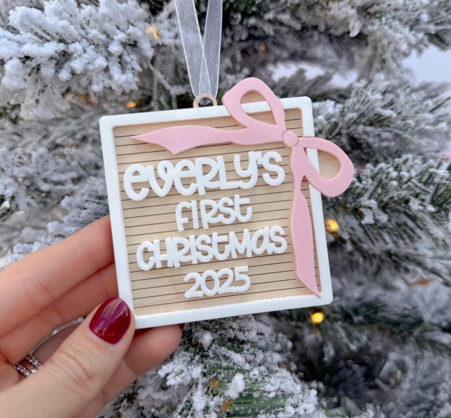 Baby's First Christmas Ornament, Engraved My First Christmas 2025, Newborn Christmas Gift, New Baby Holiday Tag Ornament, Baby Keepsake