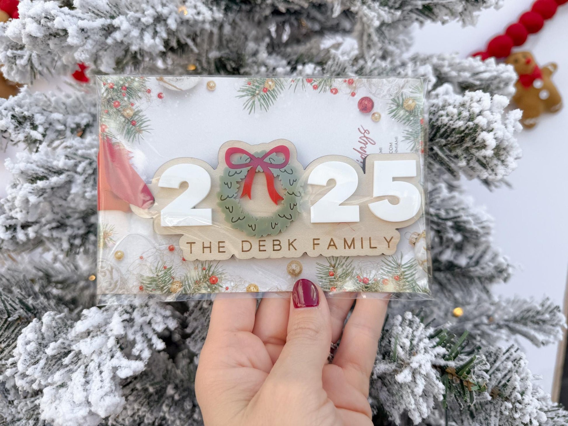 Family Name Ornament 2025, Last Name Personalized Christmas Ornament, First Christmas Married Ornament, Just Married Christmas Gift Tag,