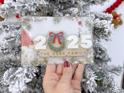 Family Name Ornament 2025, Last Name Personalized Christmas Ornament, First Christmas Married Ornament, Just Married Christmas Gift Tag,