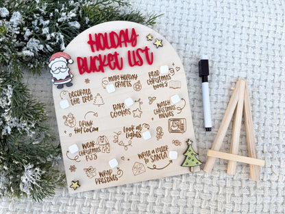 Holiday Bucket List Board, Christmas Bucket List Sign, Holiday Family Activities Checklist, December Bucket List Planner, Family Tradition