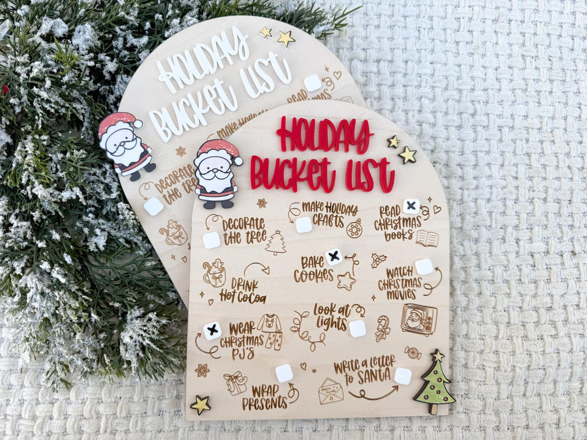 Holiday Bucket List Board, Christmas Bucket List Sign, Holiday Family Activities Checklist, December Bucket List Planner, Family Tradition