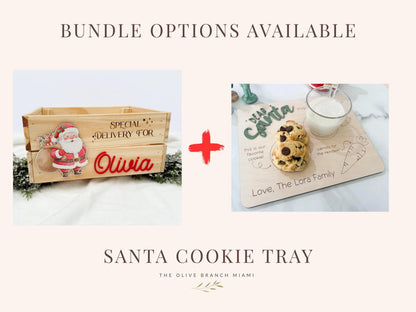 Christmas Box for Kids, Personalized Christmas Eve Box – Custom Holiday Crate with Name Plaque, Special Delivery Wooden Santa Gift Box