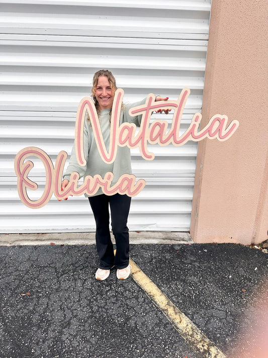 Personalized Nursery Name Sign | Custom Wooden Baby Name Sign | Script Name Wall Decor | Modern Nursery Decor | Baby Shower Gift