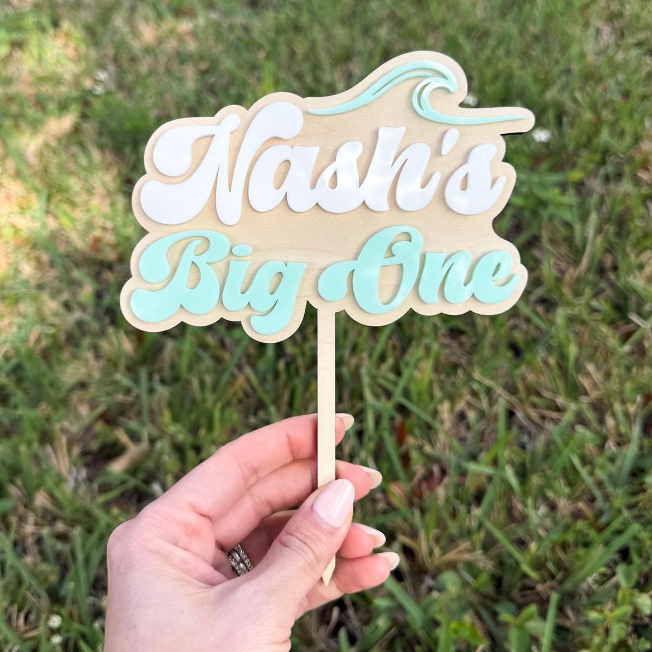 The Big One Birthday Cake Topper, First Wave Party, Surf Theme First Birthday, Beach Nautical 1st Birthday Party Decor, Custom Cake Topper