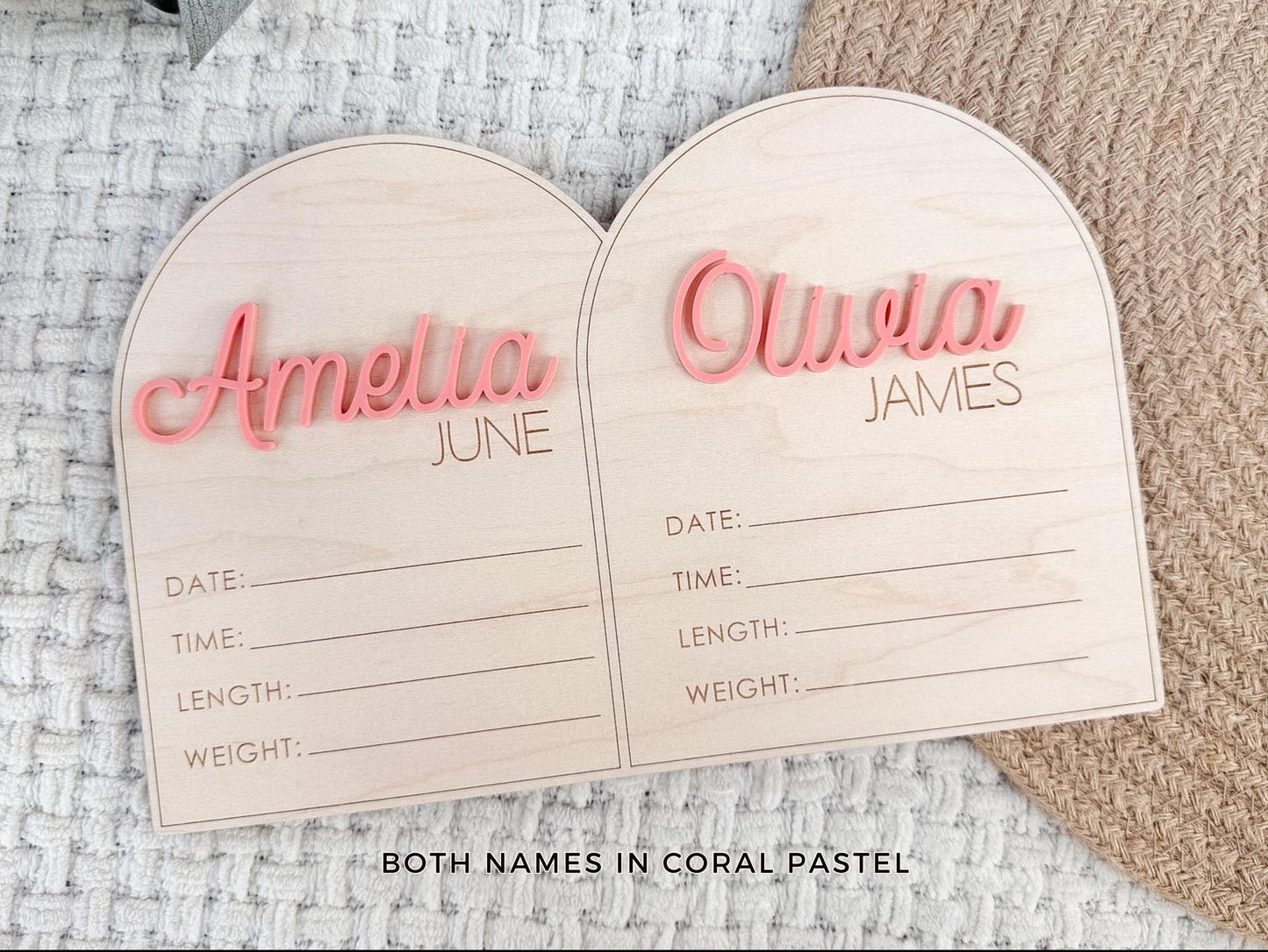 Twin Birth Announcement Sign, Twin Name Sign for Hospital, Twin Birth Stats Sign, Hospital Name sign for Twins, Baby Newborn Sign for Twins