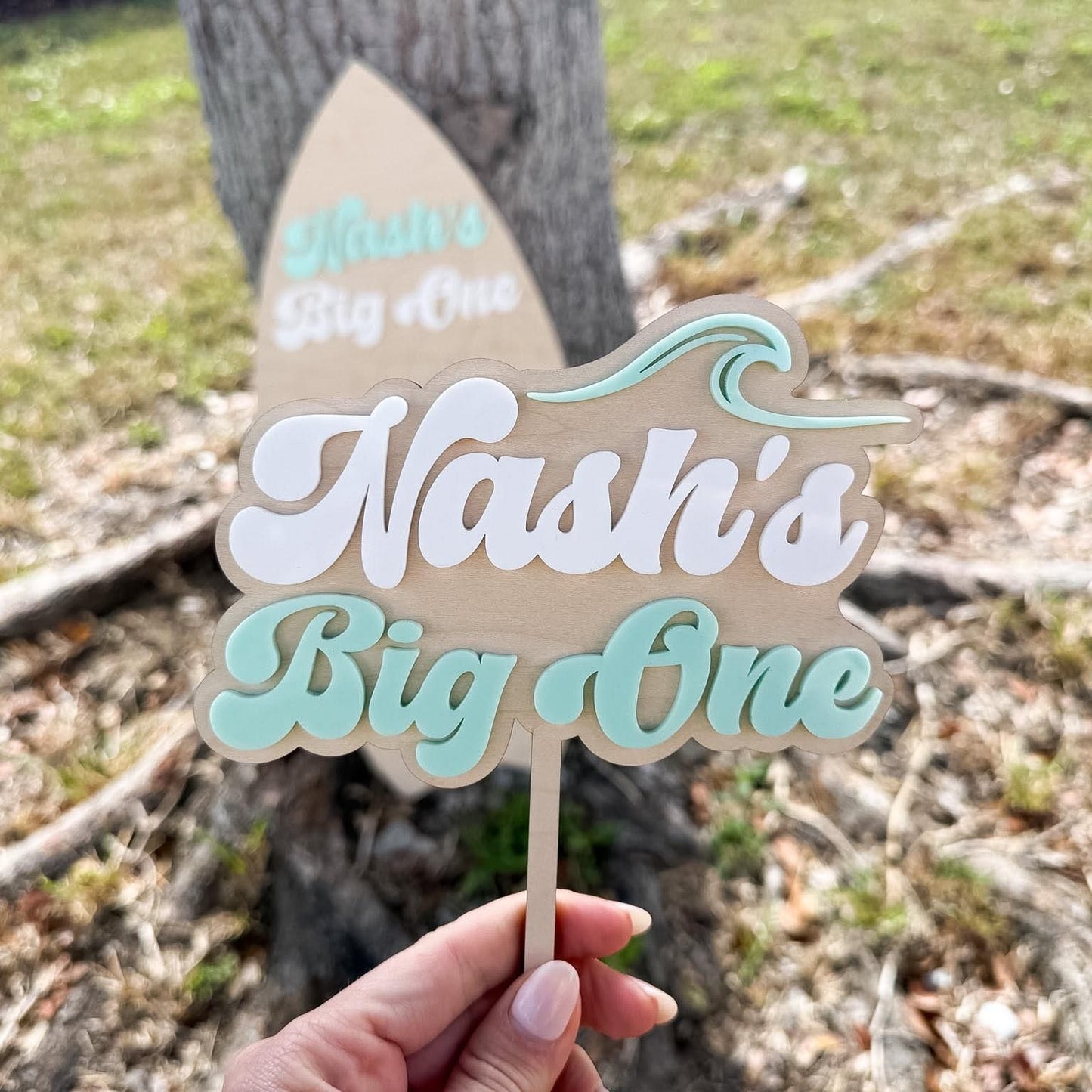 The Big One Birthday Cake Topper, First Wave Party, Surf Theme First Birthday, Beach Nautical 1st Birthday Party Decor, Custom Cake Topper
