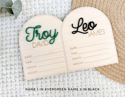 Twin Birth Announcement Sign, Twin Name Sign for Hospital, Twin Birth Stats Sign, Hospital Name sign for Twins, Baby Newborn Sign for Twins