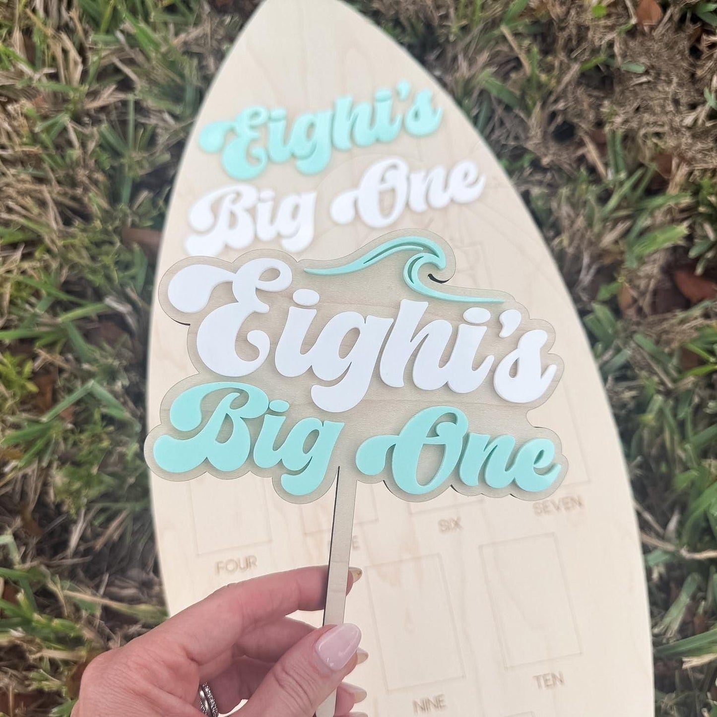 The Big One Birthday Cake Topper, First Wave Party, Surf Theme First Birthday, Beach Nautical 1st Birthday Party Decor, Custom Cake Topper