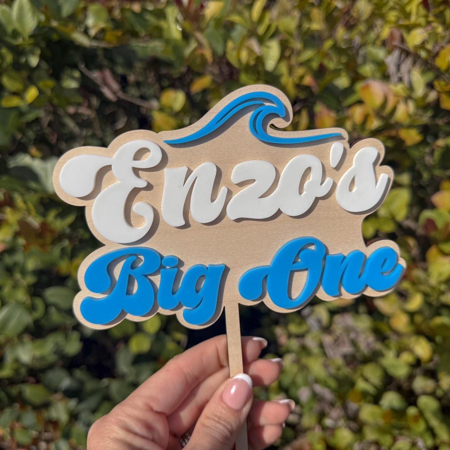 The Big One Birthday Cake Topper, First Wave Party, Surf Theme First Birthday, Beach Nautical 1st Birthday Party Decor, Custom Cake Topper